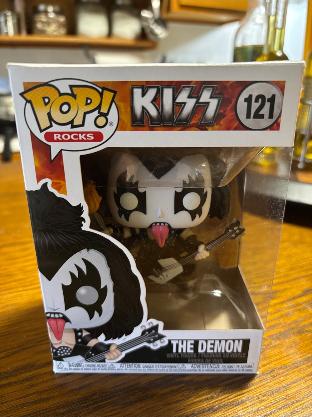 Funko Pop! KISS The Demon Vinyl Figure - Black, White & Pink Tongue